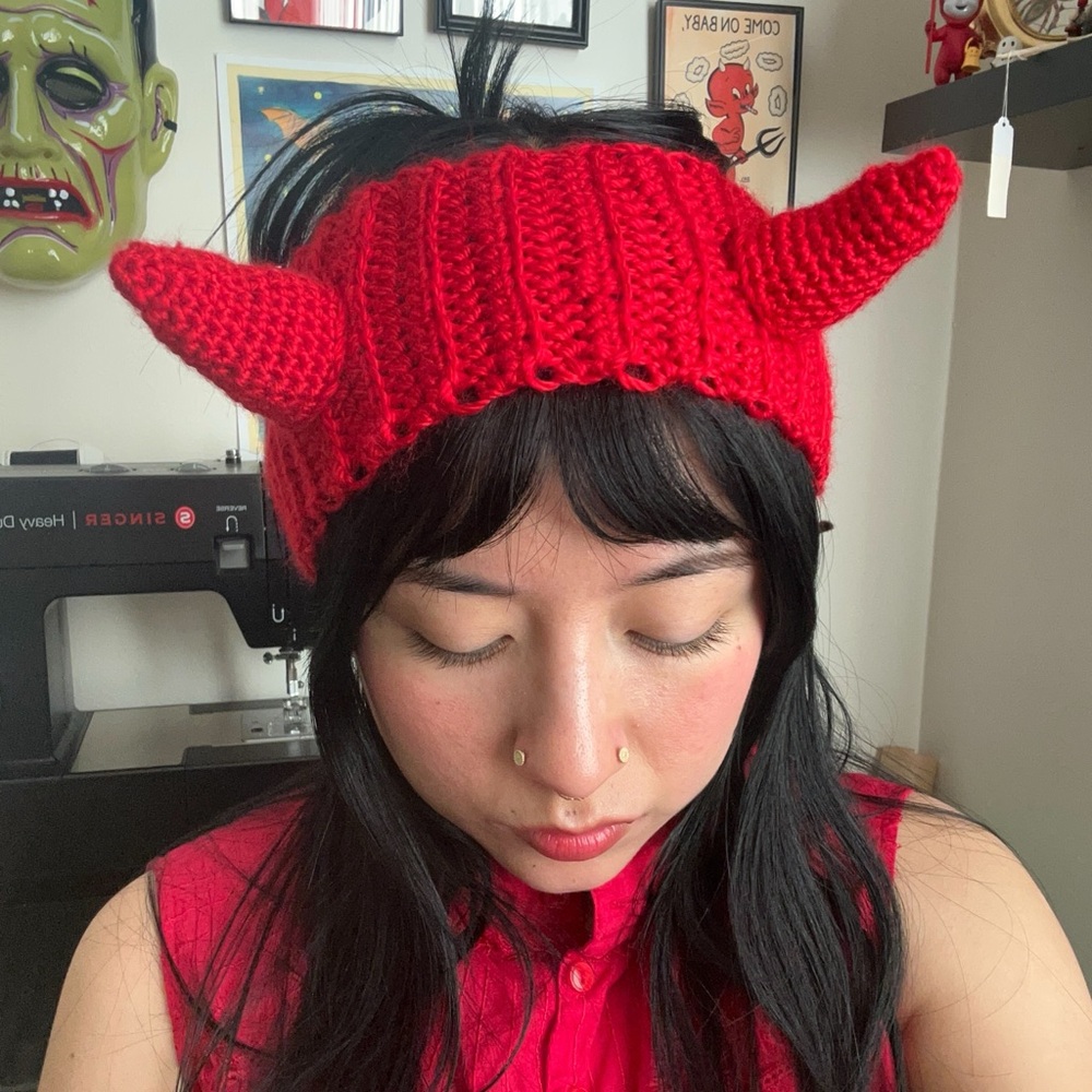 *Soft* Thick Devil Crochet Headband
